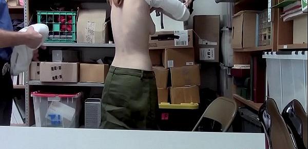  Busty redhead thief fucked by LP officer